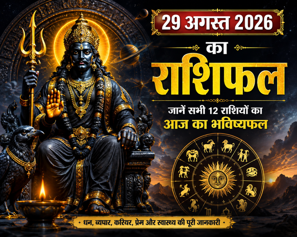 29 अगस्त 2026 का राशिफल सभी 12 राशियों का आज का भविष्यफल