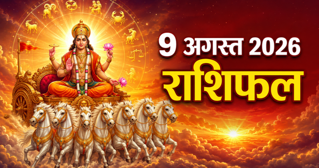 9 अगस्त 2026 राशिफल सभी 12 राशियों का दैनिक भविष्यफल