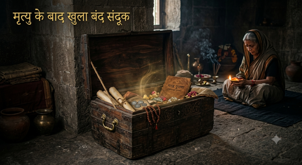 गरुड़ पुराण की कहानी मृत्यु के बाद खुला बंद संदूक और कर्मों की सीख